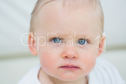 Close up of a baby looking at camera