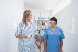 Nurse next to a patient