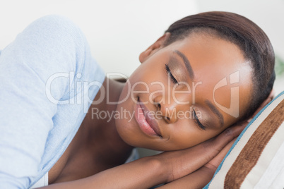 Black woman with closed eyes