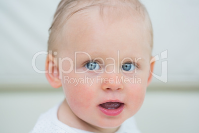 Close up of a baby having blue eyes