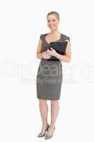 Businesswoman with a notepad