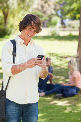 Young man using a smartphone