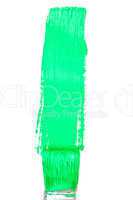 Green vertical line of painting