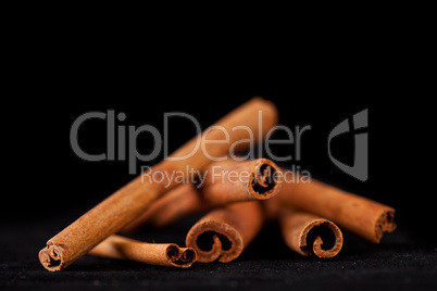 Cinnamon sticks piled up