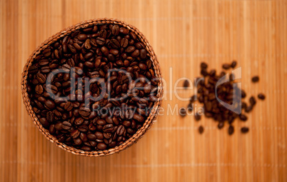 Coffee seeds in a basket