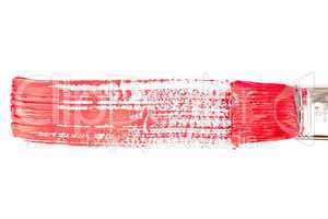 Red horizontal line of painting