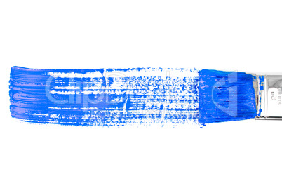 Blue horizontal line of painting