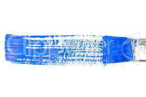 Blue horizontal line of painting