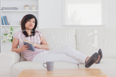 Woman relaxing on a couch