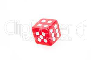 Red dice in motion