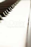 Close up of keys of a piano