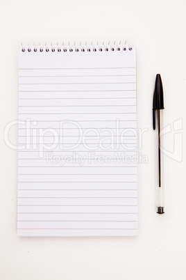 Notepad  with black pen sheet