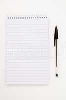 Notepad  with black pen sheet