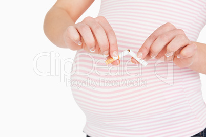 Young woman stop to smoke while she is pregnant
