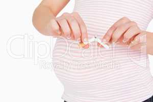 Young woman stop to smoke while she is pregnant