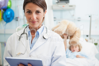 Doctor holding a tablet computer