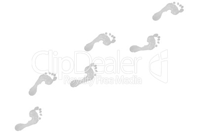 Six grey footprints