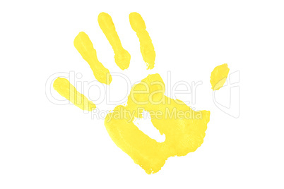 One yellow handprint