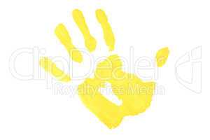 One yellow handprint