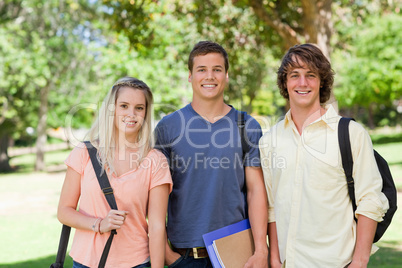 Portrait of Three students side by side