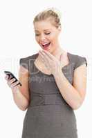 Woman receive a texting