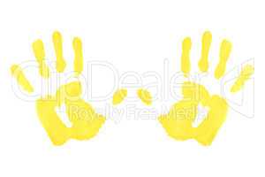 Two yellow symmetric handprints