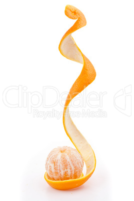 orange peeled on a orange peel