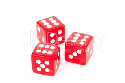 Three red dices