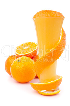 Orange peel wrapping a glass
