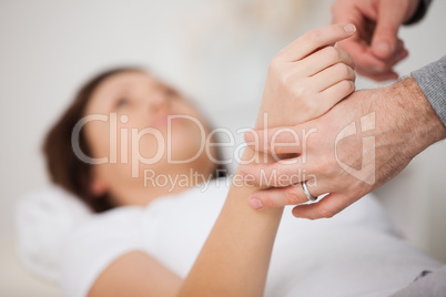 Hand of a woman being manipulated