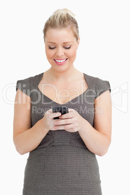 Woman texting on her smartphone