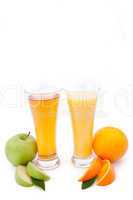 Apple juice and orange juice