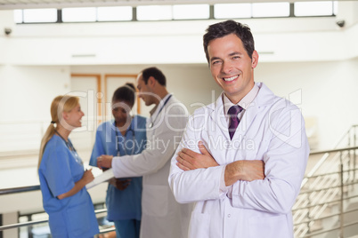 Doctor next to medical team