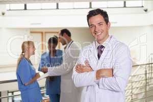Doctor next to medical team