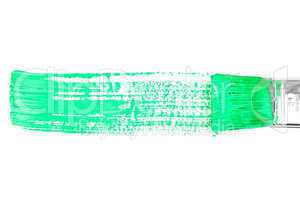 Green horizontal line of painting