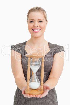 Woman showing a hourglass