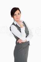 Seductive brunette businesswoman