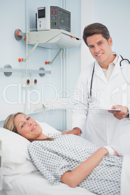 Doctor and patient smiling