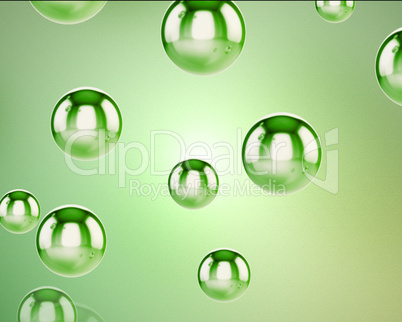 Green water sphere falling