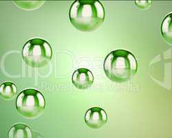 Green water sphere falling