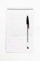 Notepad  with black pen sheet