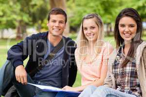 Portrait of students studying