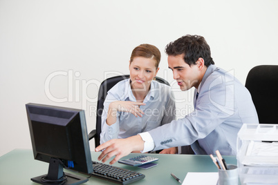 Businessman explaining something to a colleague