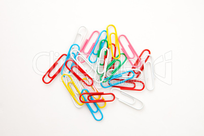 Large group of muti coloured paperclips
