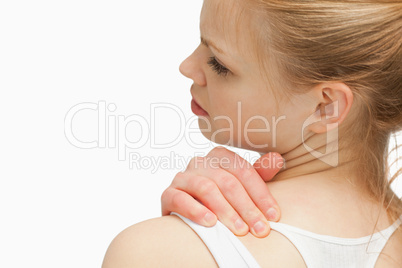 Close up of a woman massaging her nap