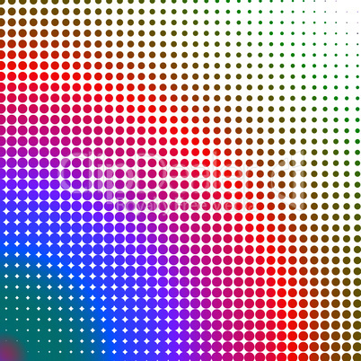 Multicolored dots changing form