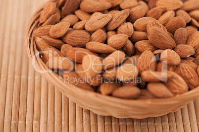 Bowl full of almonds