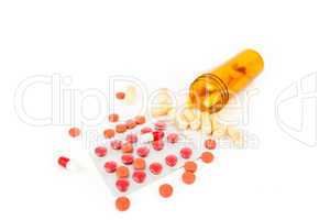 Bottle of medications knocked over