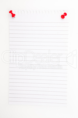 Blank paper with red pushpin