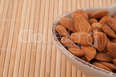 Roasted almonds in bowl